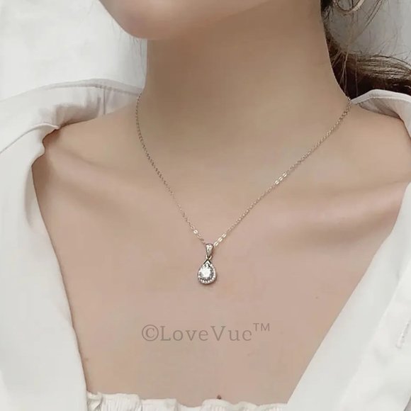 Certified 1ct. t.w. Diamond Luxury Teardrop Frame Necklace VVS1 GRA Certified - Picture 6 of 15